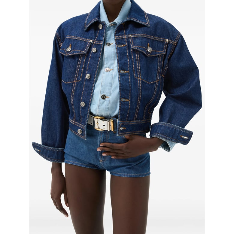 denim blouson jacket blue by Selfnex