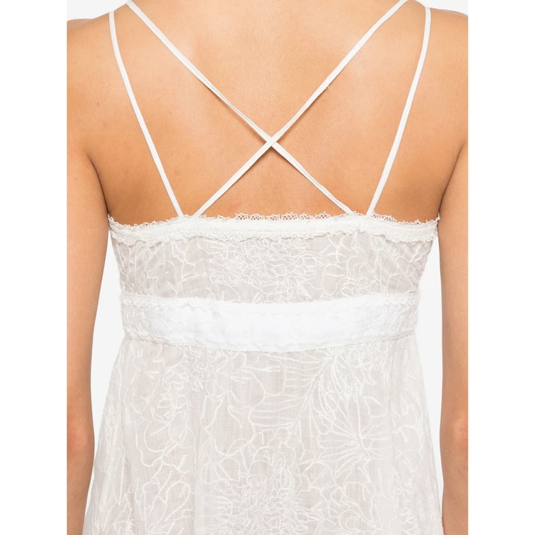 dress white floral embroidery by Selfnex