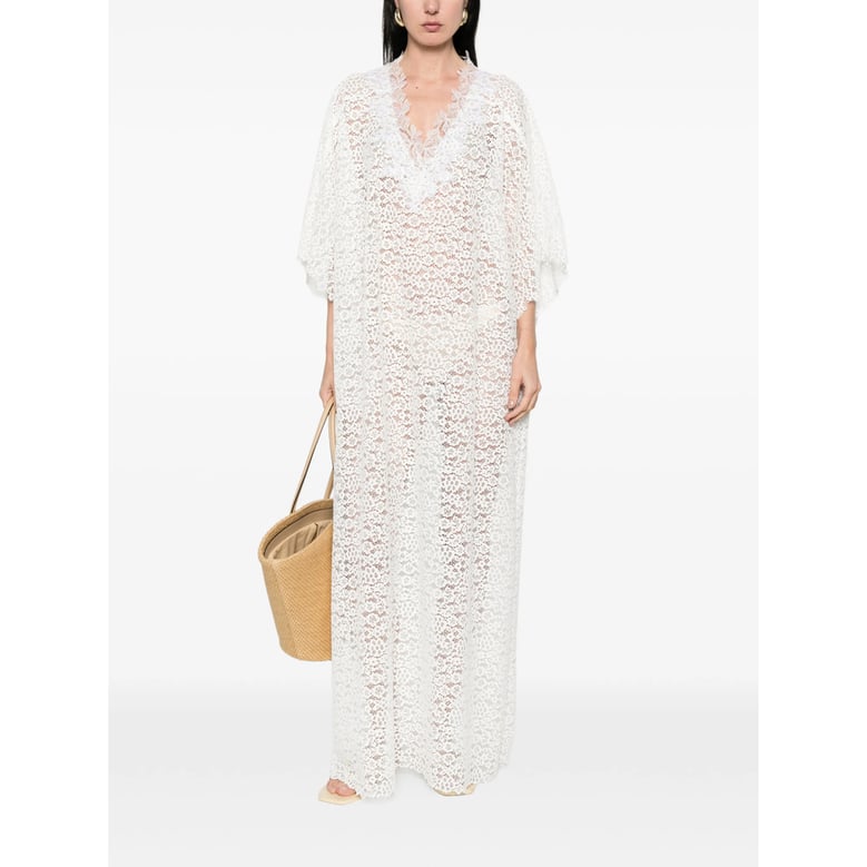 beachwear lace v-neck white by Selfnex