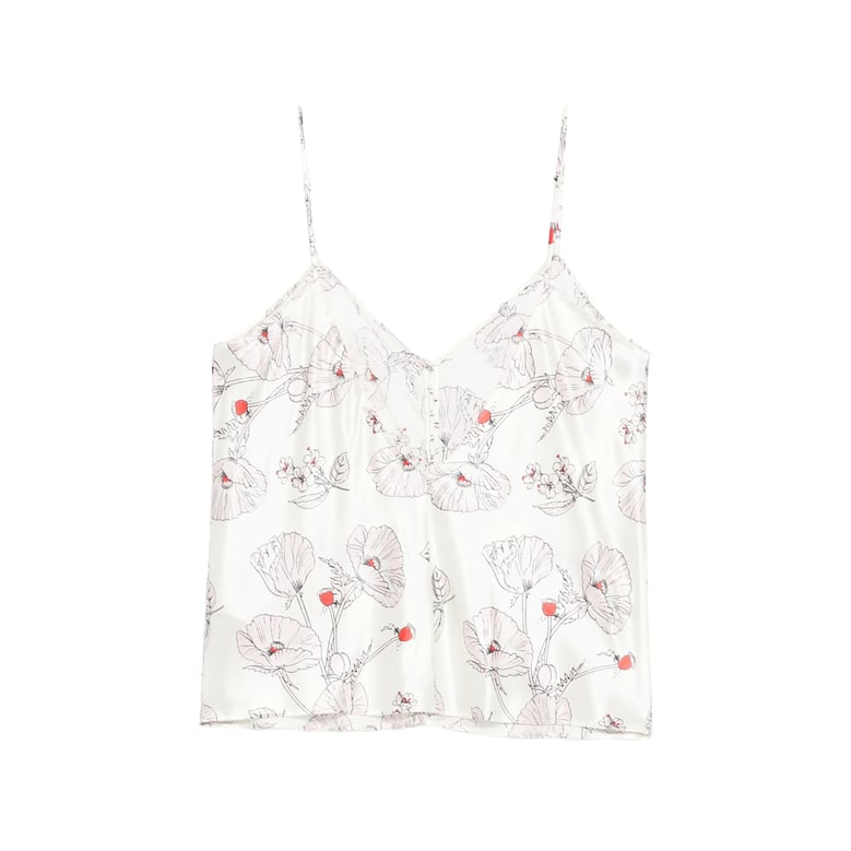 silk camisole etta rosal ivory/pink by Selfnex