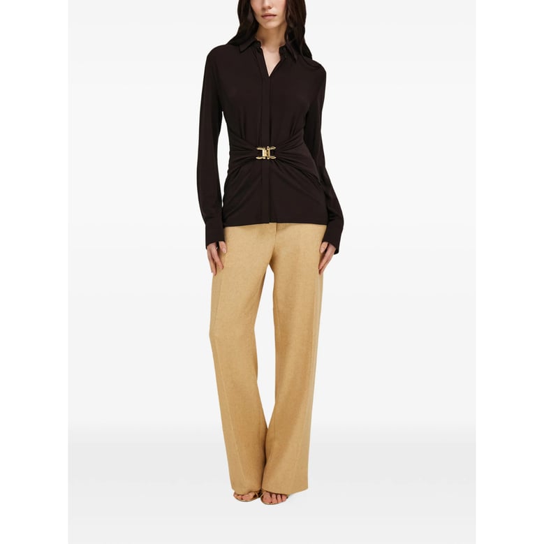 shirt stretch viscose brown by Selfnex