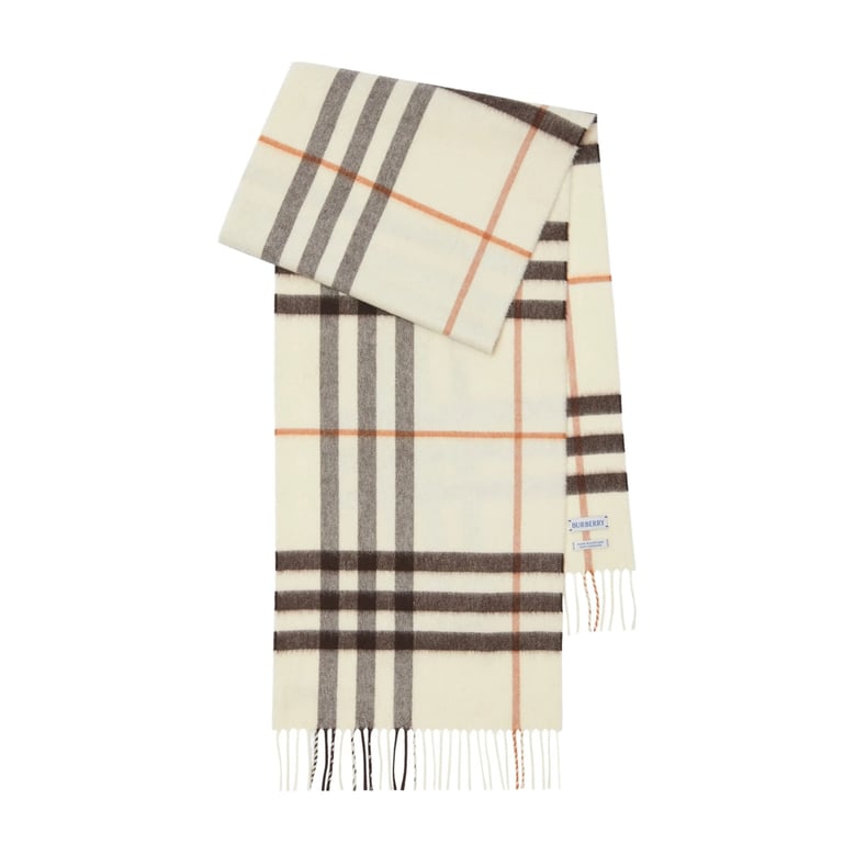 cashmere scarf white/brown by Selfnex