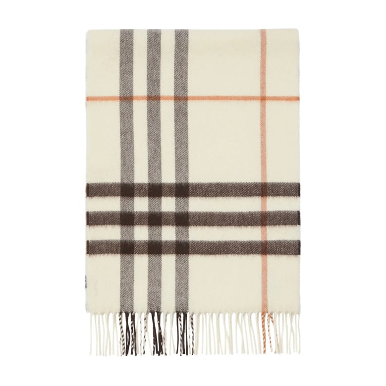 cashmere scarf white/brown by Selfnex