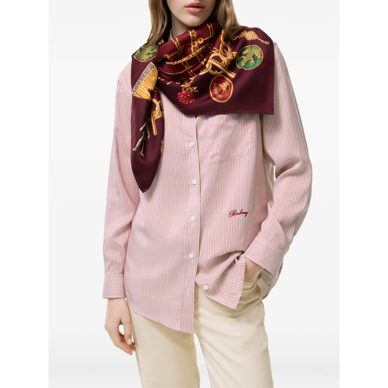 square silk twill scarf red by Selfnex