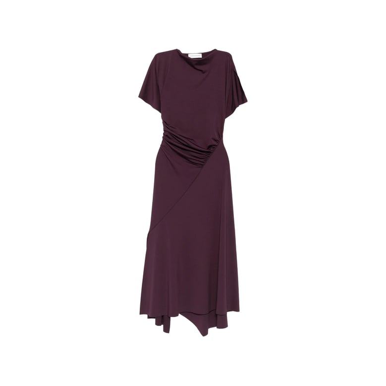 dress with asymmetric hem, purple by Selfnex