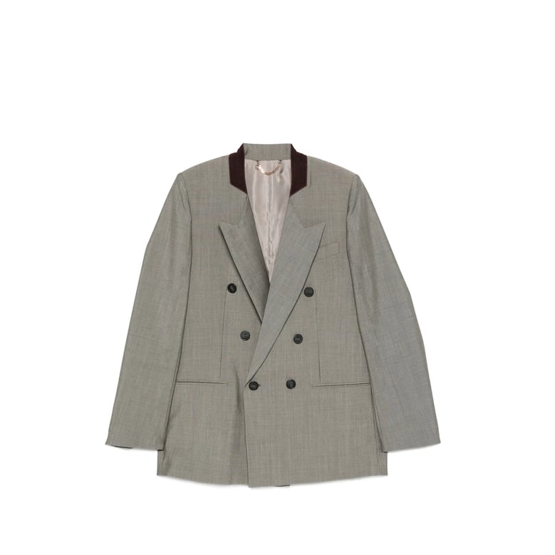 double-breasted wool-mohair jacket by Selfnex