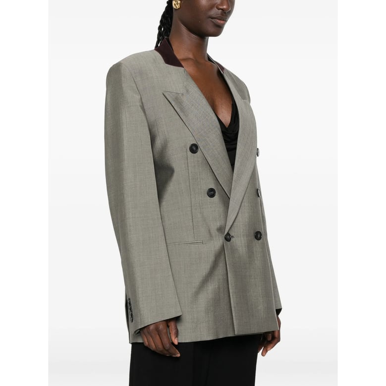 double-breasted wool-mohair jacket by Selfnex