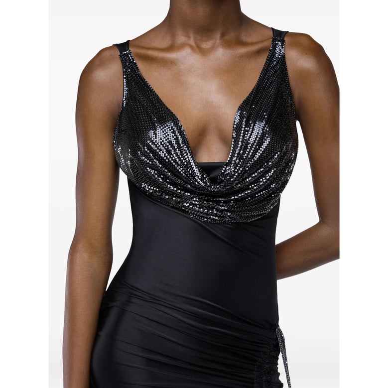 evening dress black mesh by Selfnex