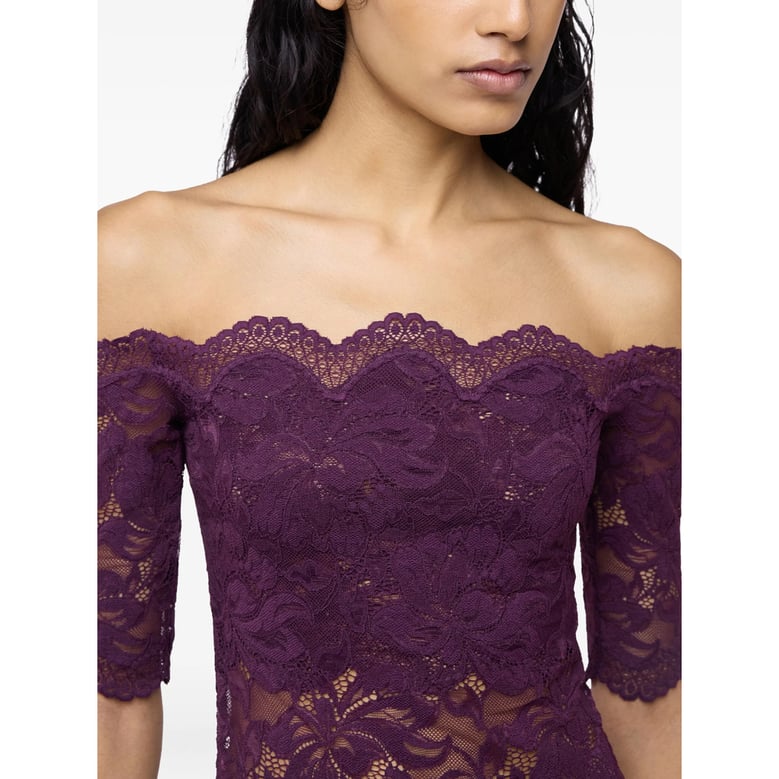 off-shoulder lace top purple by Selfnex