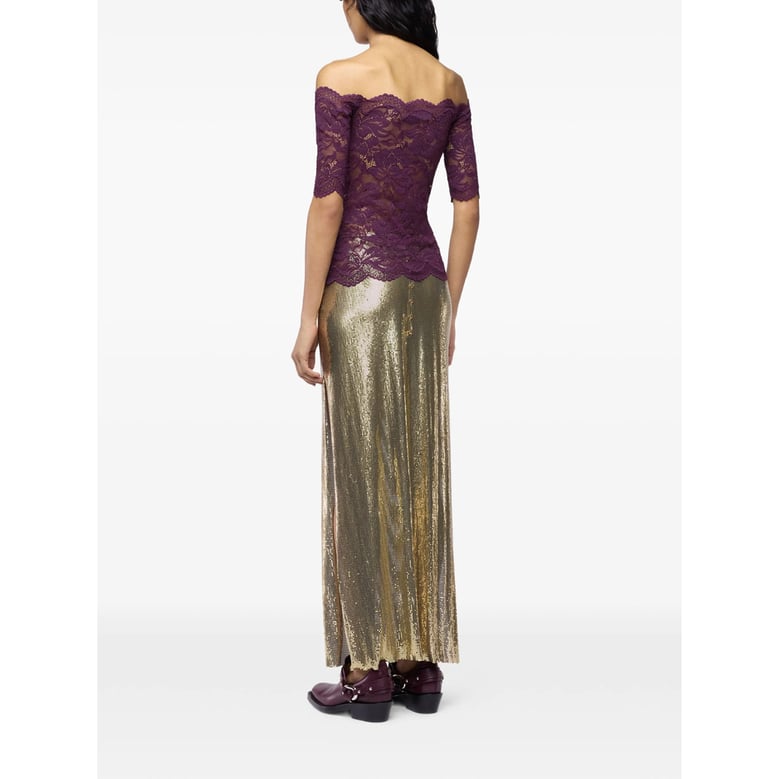 off-shoulder lace top purple by Selfnex