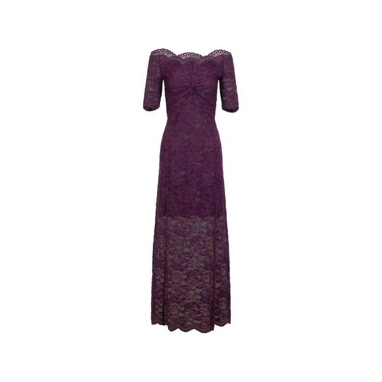 evening dress purple floral lace by Selfnex