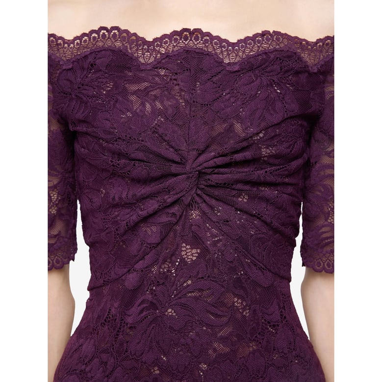 evening dress purple floral lace by Selfnex