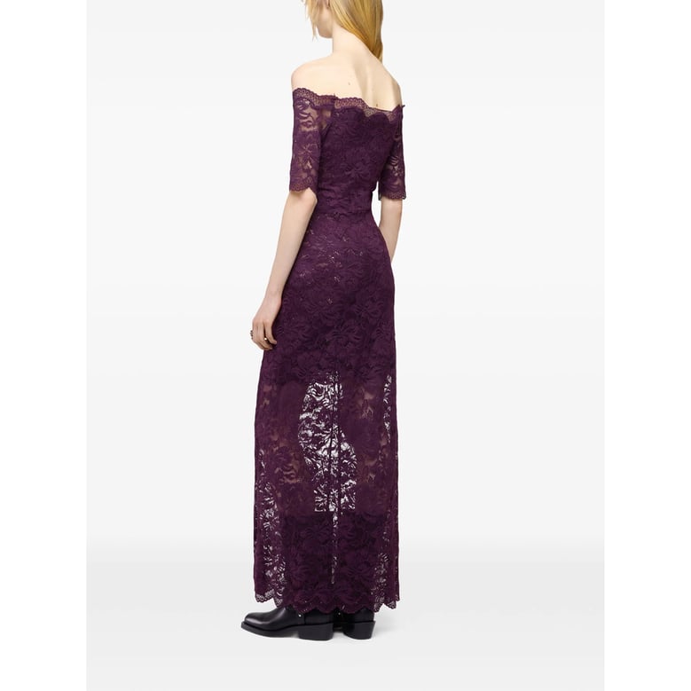 evening dress purple floral lace by Selfnex
