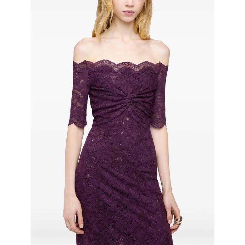 evening dress purple floral lace by Selfnex