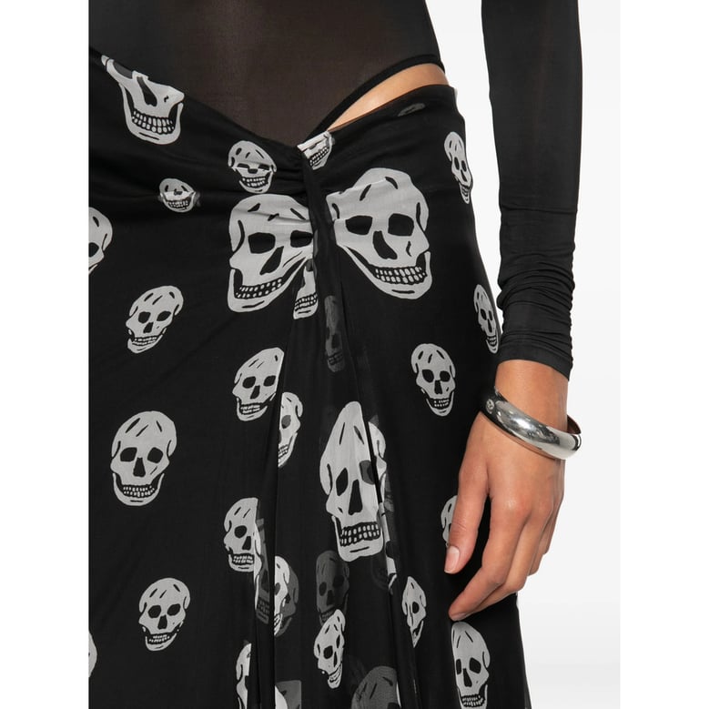 skirt draped silk black by Selfnex