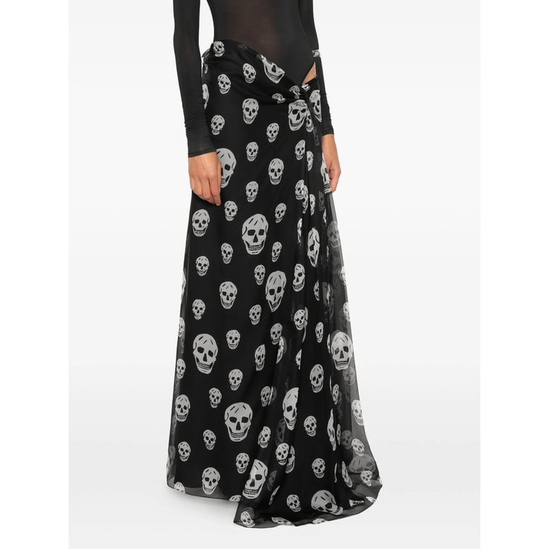 skirt draped silk black by Selfnex