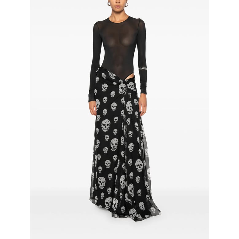 skirt draped silk black by Selfnex