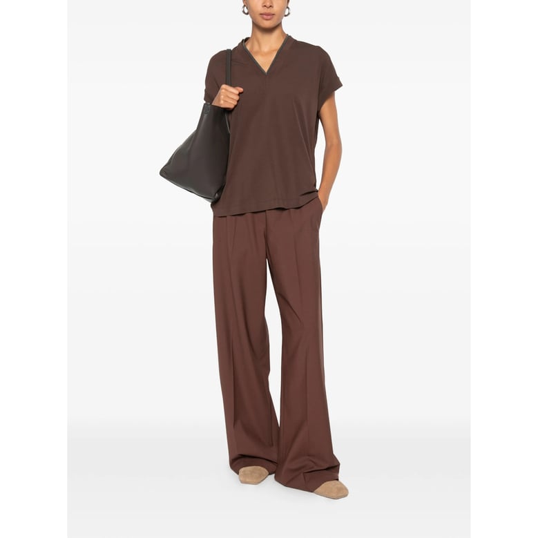 trousers wide-leg brown by Selfnex