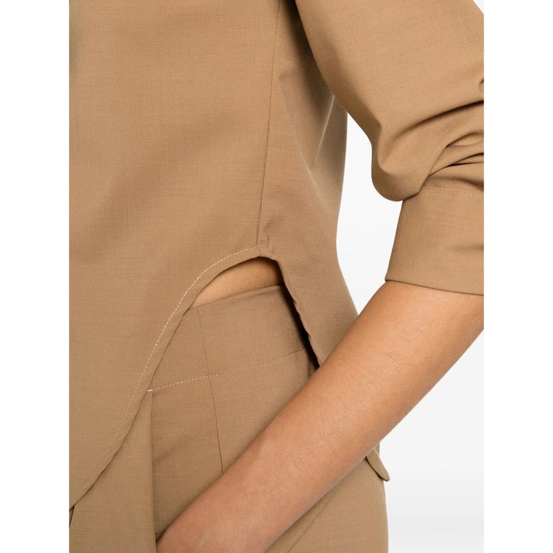 shirt in camel brown by Selfnex
