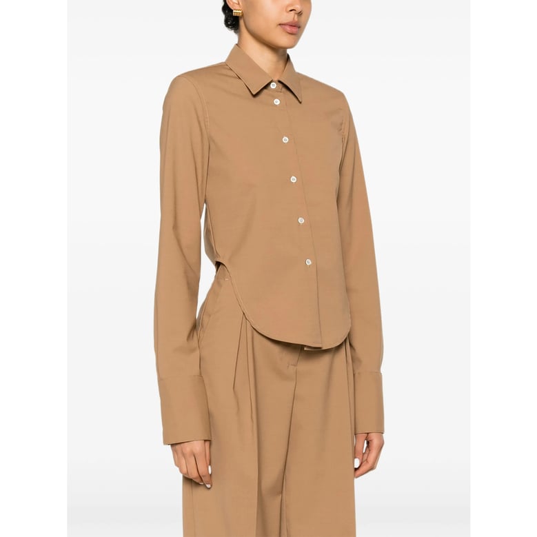 shirt in camel brown by Selfnex