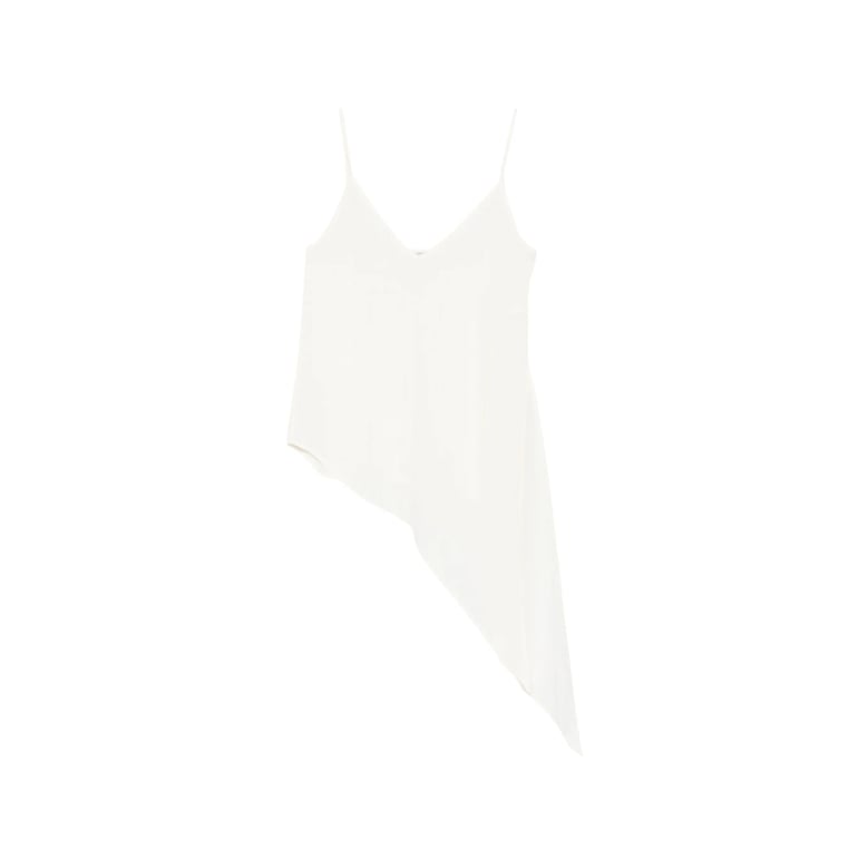 v-neck spaghetti-strap top cream by Selfnex
