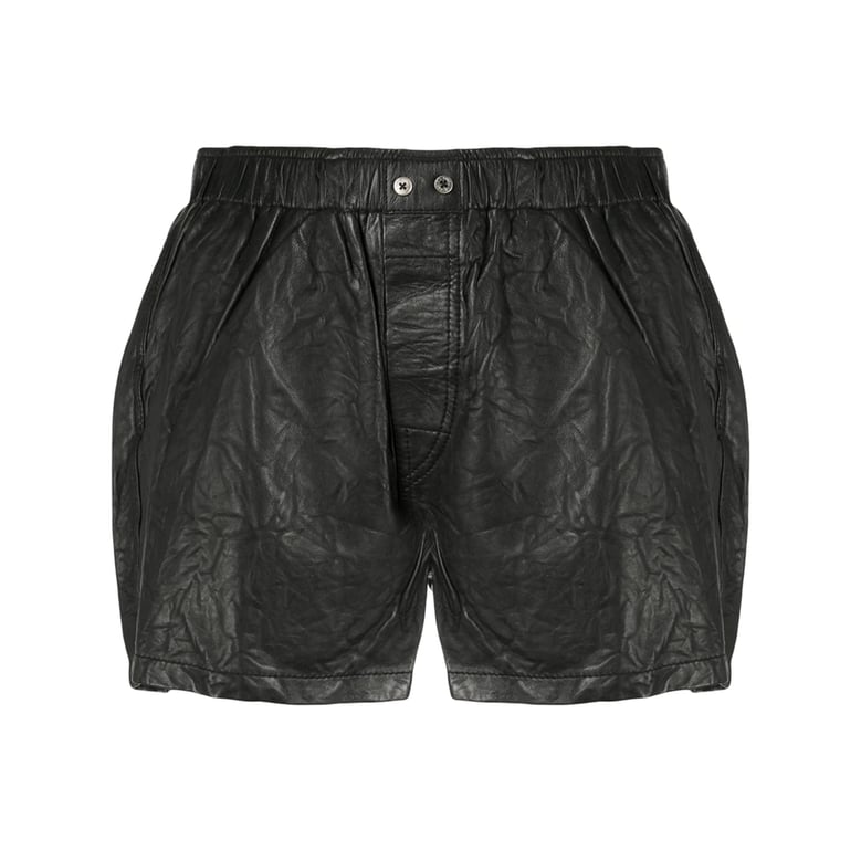 leather shorts lamb black by Selfnex