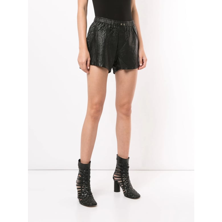leather shorts lamb black by Selfnex