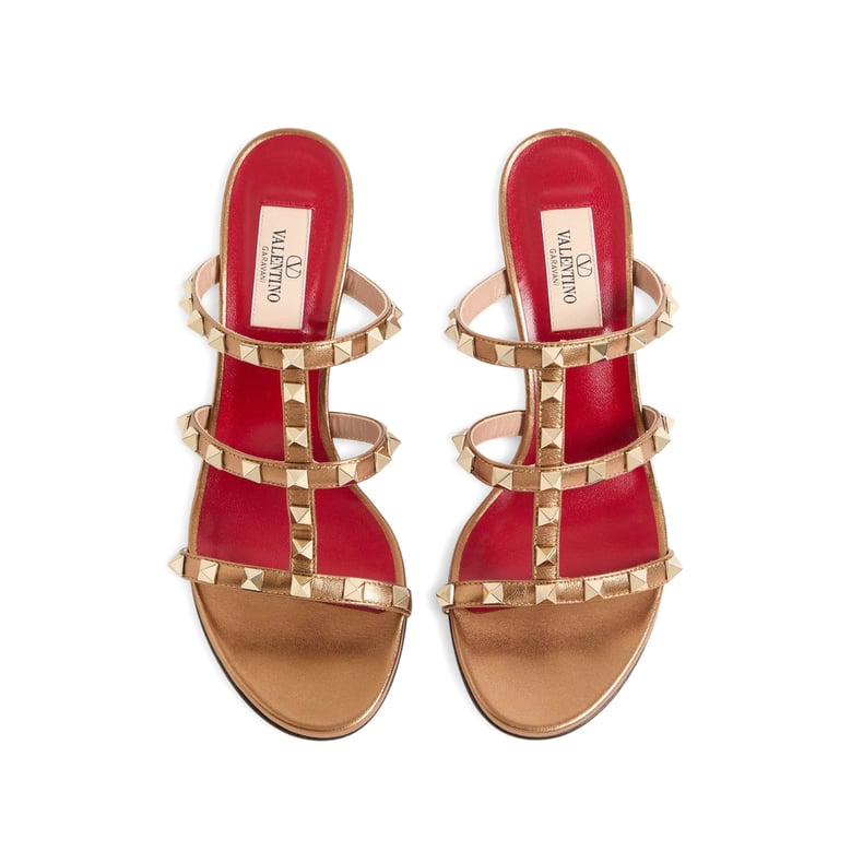 slide sandal rockstud gold by Selfnex
