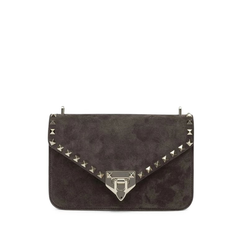 suede shoulder bag rockstud brown by Selfnex
