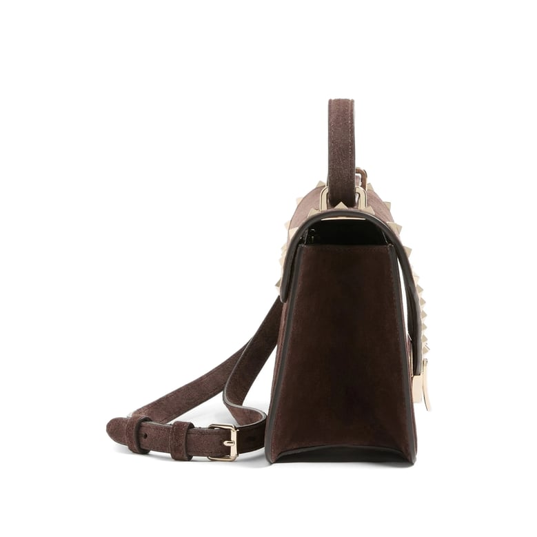 suede shoulder bag rockstud brown by Selfnex