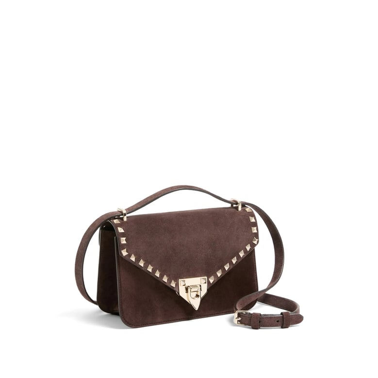 suede shoulder bag rockstud brown by Selfnex