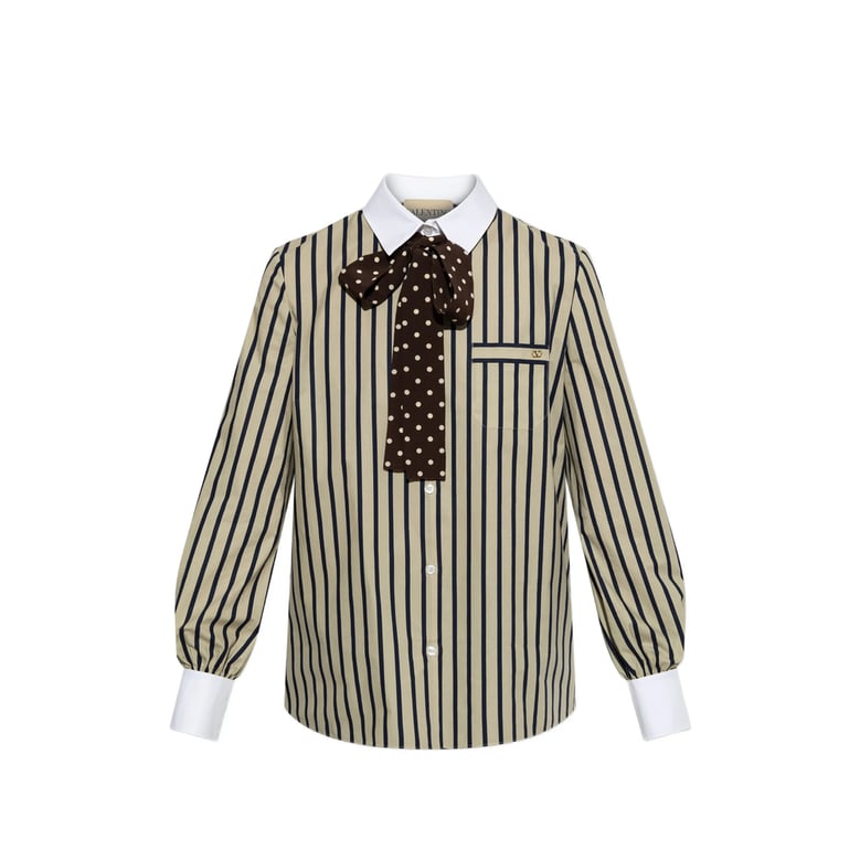 shirt striped cotton neutrals/blue by Selfnex