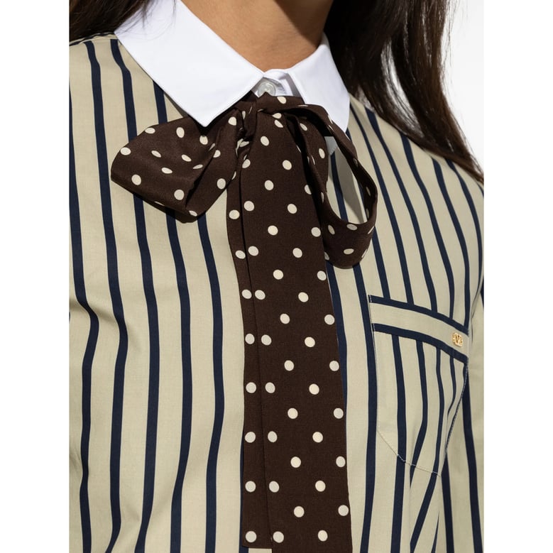 shirt striped cotton neutrals/blue by Selfnex