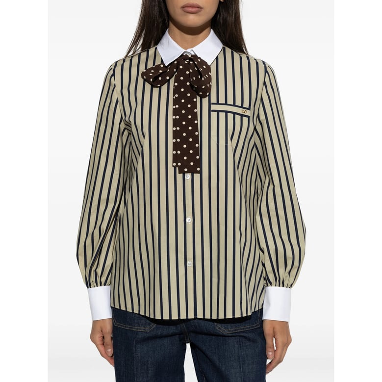 shirt striped cotton neutrals/blue by Selfnex