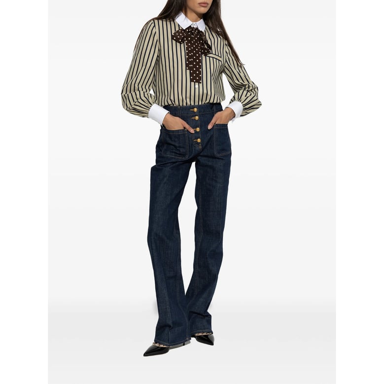 shirt striped cotton neutrals/blue by Selfnex