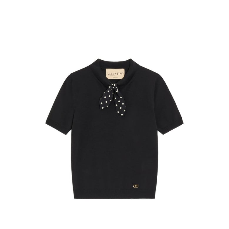 short-sleeve sweater black wool-blend by Selfnex