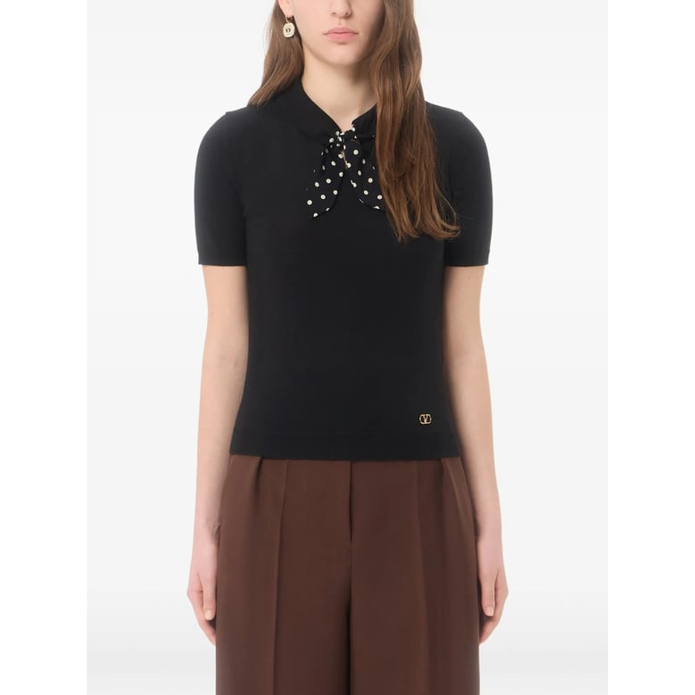 short-sleeve sweater black wool-blend by Selfnex