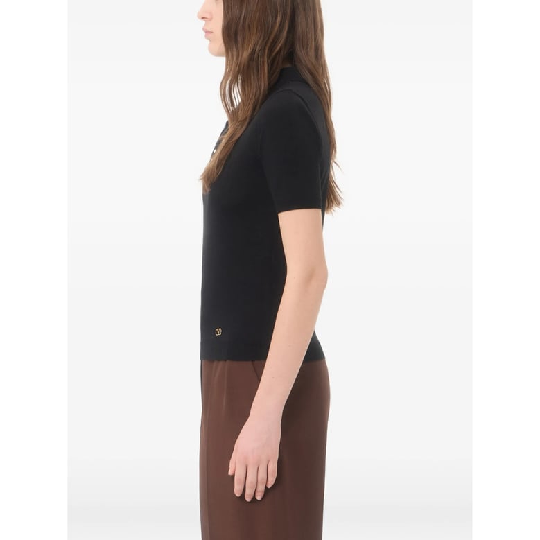 short-sleeve sweater black wool-blend by Selfnex
