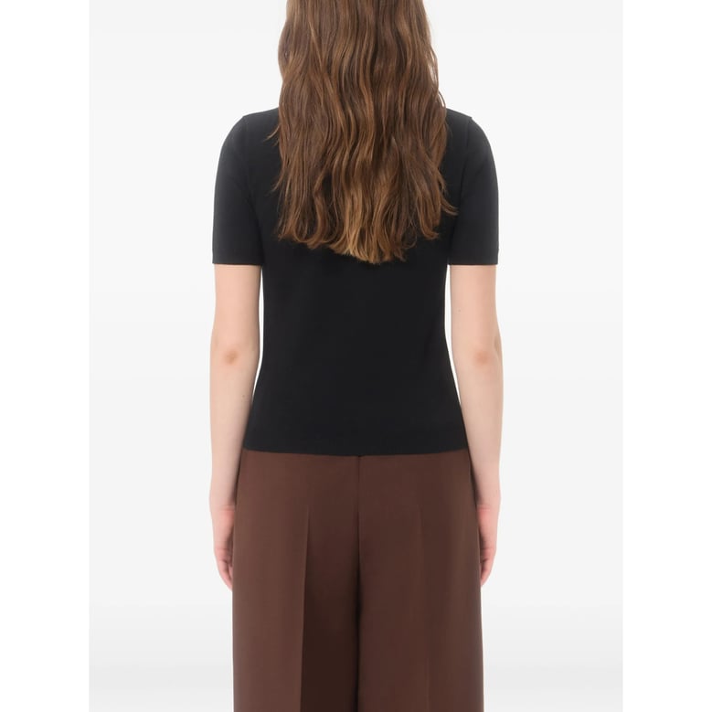 short-sleeve sweater black wool-blend by Selfnex
