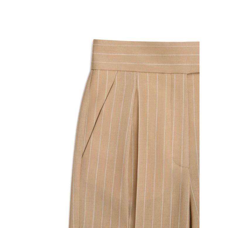 straight trousers virgin wool neutrals by Selfnex