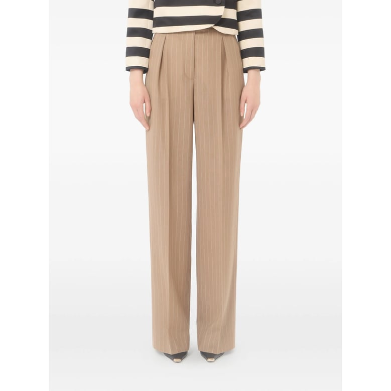 straight trousers virgin wool neutrals by Selfnex