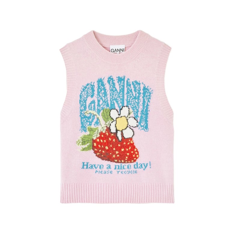 knit waistcoat pink by Selfnex