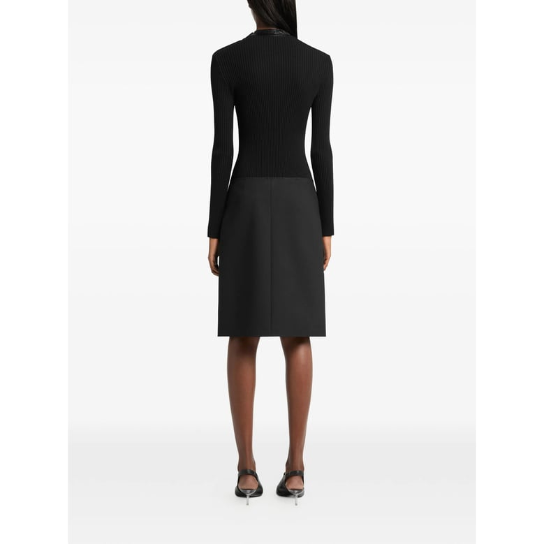 sweater with high neck and vinyl collar — black by Selfnex