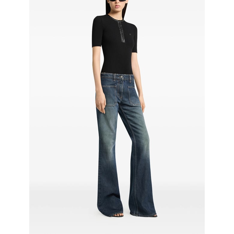 ribbed knit top black by Selfnex