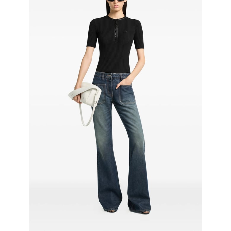 ribbed knit top black by Selfnex