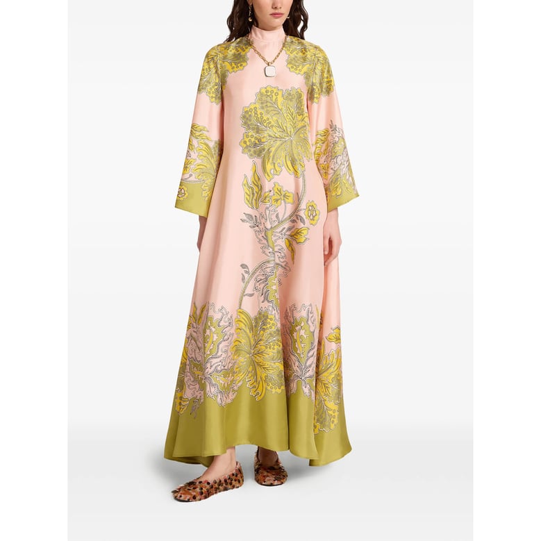 dress magnifico pink/green silk by Selfnex