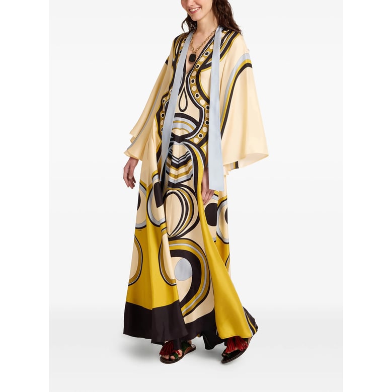 dress magnifico silk neutrals/yellow by Selfnex