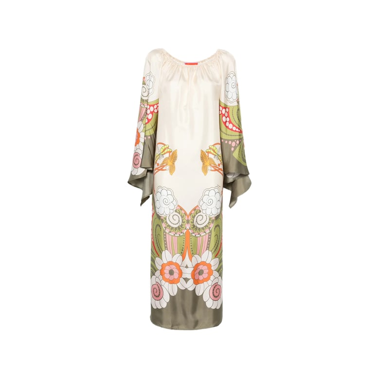 dress silk neutrals/green by Selfnex