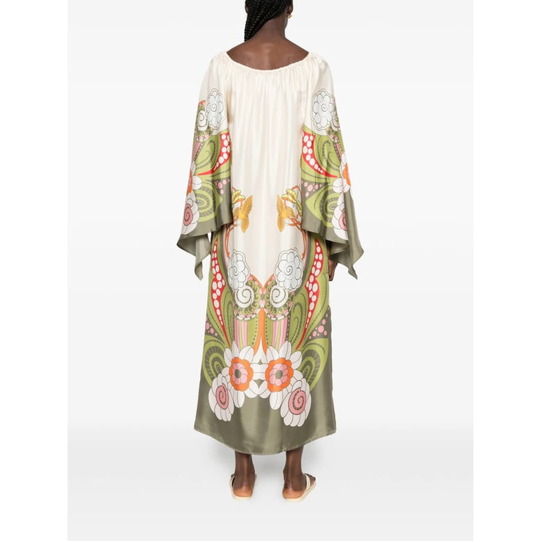 dress silk neutrals/green by Selfnex