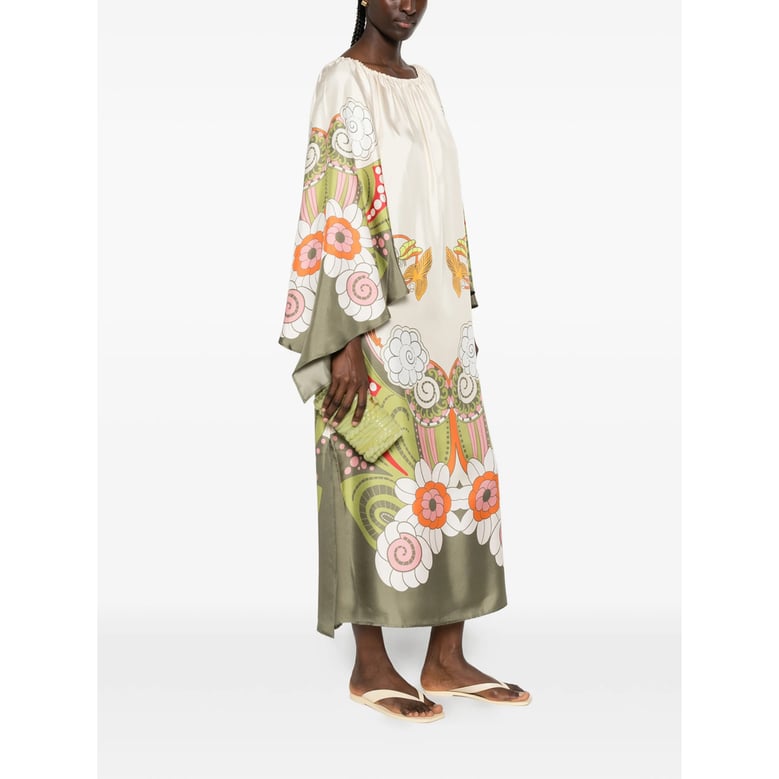 dress silk neutrals/green by Selfnex